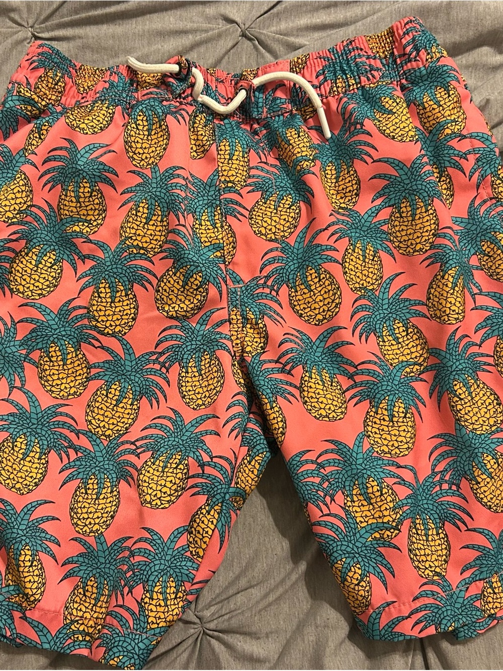 Sovereign Code Pink Swim Trunks with Yellow Pineapple Print